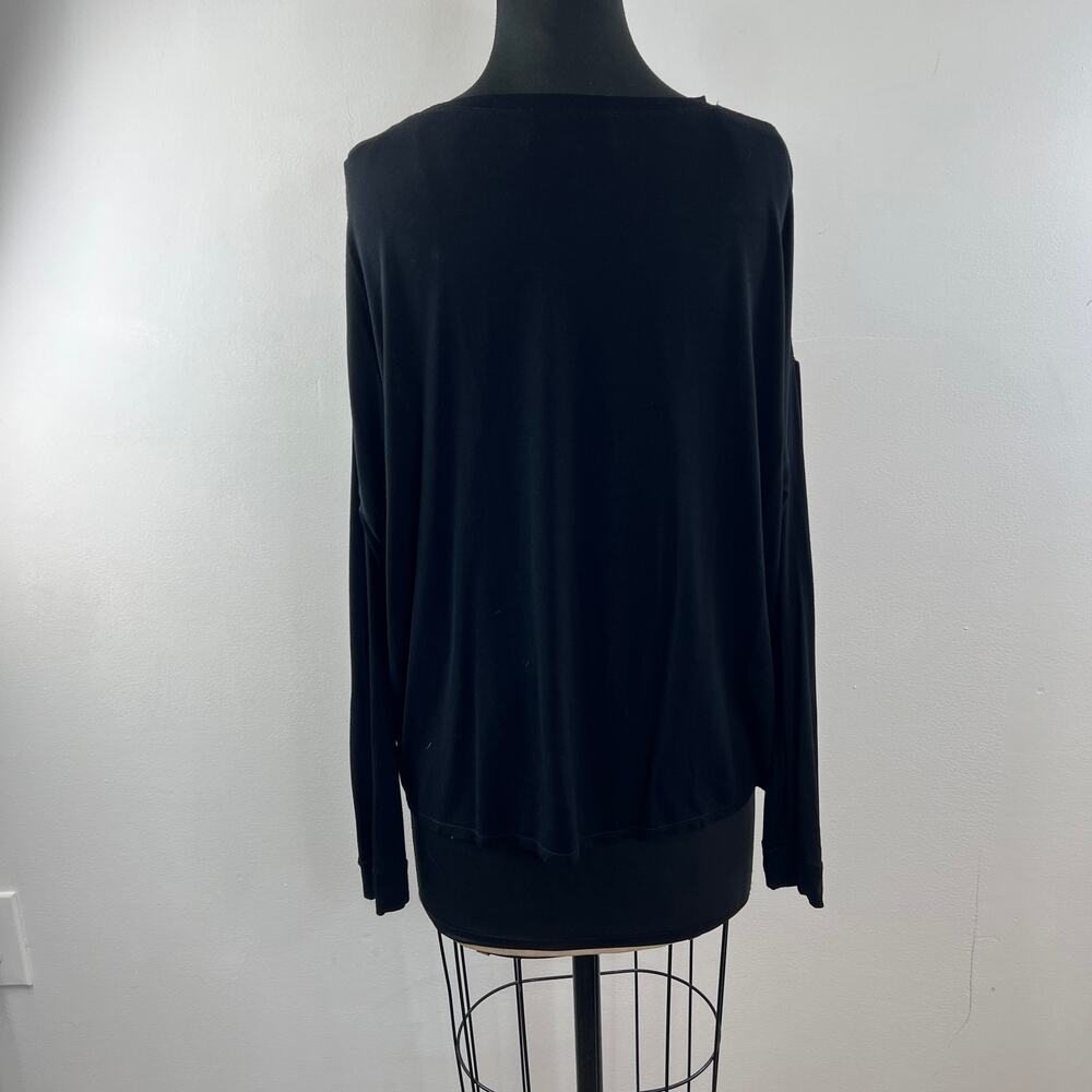 HALE BOB Black Multi Top Floral Round Neck Drop Shoulder Pullover Size Large L - Picture 5 of 8